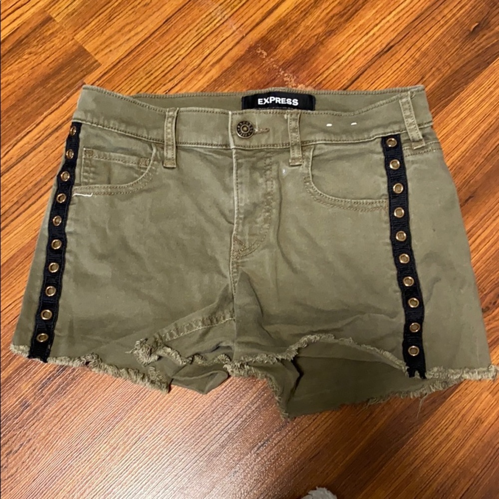army green jean shorts